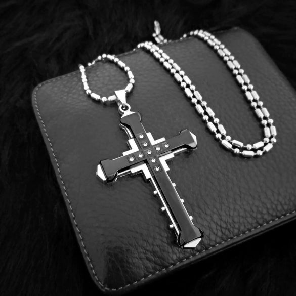 Unisex Double Layer Alloy Pendant Necklace With Electroplated Bamboo Chain And Geometric Letter Design