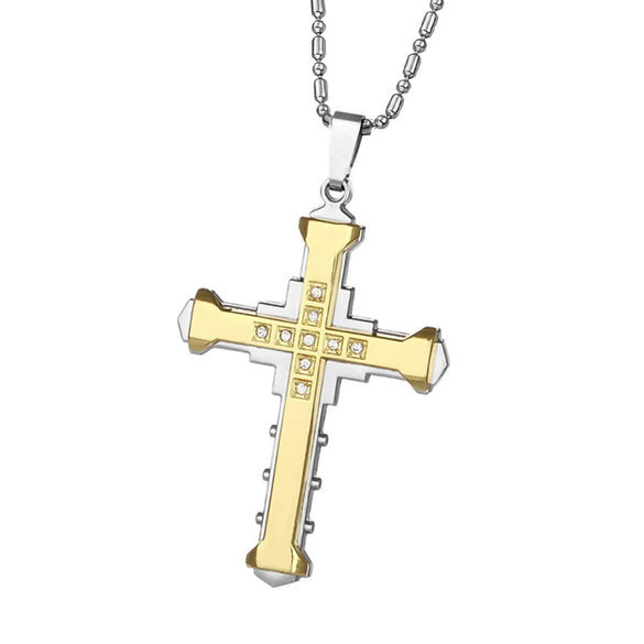 Unisex Double Layer Alloy Pendant Necklace With Electroplated Bamboo Chain And Geometric Letter Design