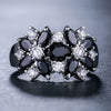 Unisex Electroplated Alloy Green Zircon Geometric Flower Ring With Sporty Style For Fashion Jewelry