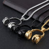 Unisex Electroplated Alloy Necklace With Titanium Steel Headphone Pendant Keel Chain And Rock Music Geometric Animal Zodiac Design