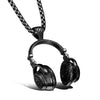 Unisex Electroplated Alloy Necklace With Titanium Steel Headphone Pendant Keel Chain And Rock Music Geometric Animal Zodiac Design