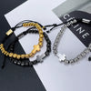 Unisex Electroplated Titanium Steel Cross Charm Woven Bracelet With Geometric Design Fashion Jewelry