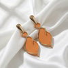 Unisex Exaggerated Geometric Water Drop Earrings With Spraypainted Iron Alloy Layered Design And Stainless Steel Posts