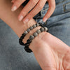 Unisex Exotic Round Stone Bead Bracelet