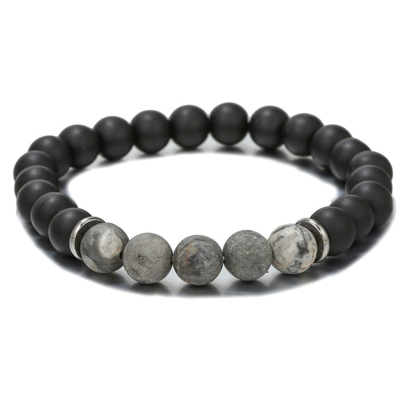 Unisex Exotic Round Stone Bead Bracelet