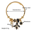 Unisex Fashion Diamond Inlaid Titanium Steel Bracelet With Bee And Flower Animal Zodiac Pendant