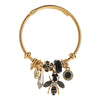 Unisex Fashion Diamond Inlaid Titanium Steel Bracelet With Bee And Flower Animal Zodiac Pendant