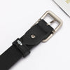 Unisex Fashion Imitation Leather Belt With Rectangle Alloy Pin Buckle All Match Decorative Black