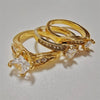 Unisex Geometric Alloy Jewelry Three Piece Set With Electroplated Simple Fashion Design