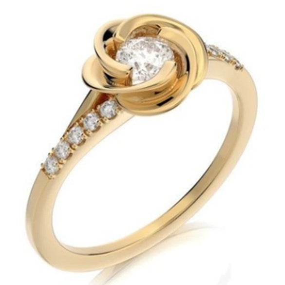 Unisex Geometric Blue Cross Alloy Ring With Electroplated Diamond Accents Fashion Jewelry