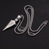 Unisex Geometric Bow And Arrow Triangle Arrowhead Pendant Necklace With Alloy Box Chain And Electroplated Finish
