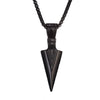 Unisex Geometric Bow And Arrow Triangle Arrowhead Pendant Necklace With Alloy Box Chain And Electroplated Finish