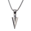 Unisex Geometric Bow And Arrow Triangle Arrowhead Pendant Necklace With Alloy Box Chain And Electroplated Finish
