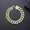 Unisex Geometric Copper Bracelet With Inlaid Zircon And Electroplated Finish Fashion Hip Hop Streetwear Jewelry
