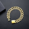 Unisex Geometric Copper Bracelet With Inlaid Zircon And Electroplated Finish Fashion Hip Hop Streetwear Jewelry