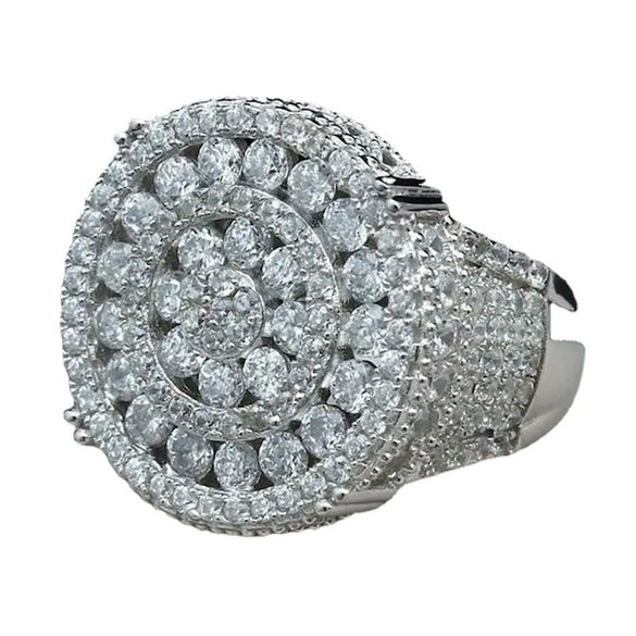 Unisex Geometric Copper Ring With Microencrusted Diamond Detail And Electroplated Finish Highend Fashion Jewelry Wholesale