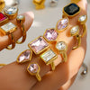 Unisex Geometric Electroplated Water Drop Shaped Zircon Adjustable Open Index Finger Ring