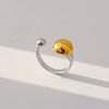 Unisex Geometric Electroplated Water Drop Shaped Zircon Adjustable Open Index Finger Ring