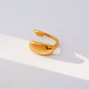 Unisex Geometric Electroplated Water Drop Shaped Zircon Adjustable Open Index Finger Ring