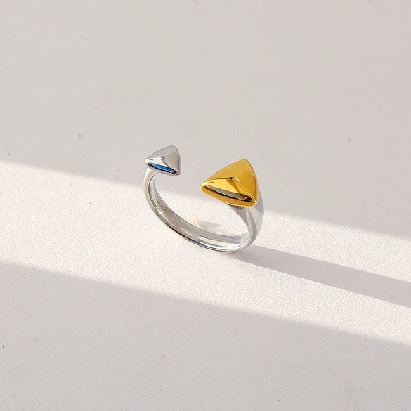 Unisex Geometric Electroplated Water Drop Shaped Zircon Adjustable Open Index Finger Ring