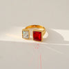 Unisex Geometric Electroplated Water Drop Shaped Zircon Adjustable Open Index Finger Ring