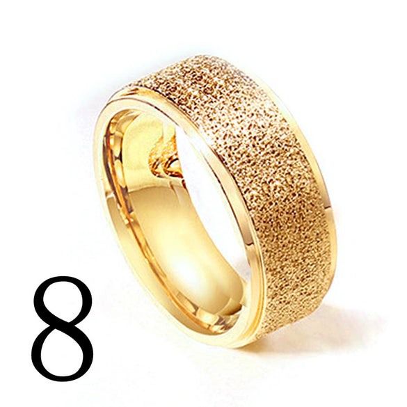 Unisex Geometric Frosted Titanium Steel Ring With Rose Gold Electroplated Finish Personality Style Jewelry