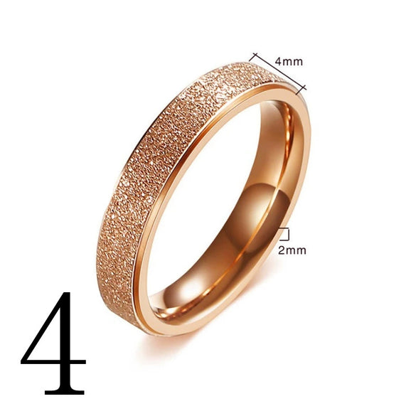 Unisex Geometric Frosted Titanium Steel Ring With Rose Gold Electroplated Finish Personality Style Jewelry