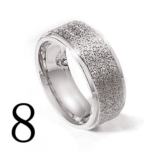 Unisex Geometric Frosted Titanium Steel Ring With Rose Gold Electroplated Finish Personality Style Jewelry