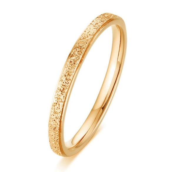 Unisex Geometric Frosted Titanium Steel Ring With Rose Gold Electroplated Finish Personality Style Jewelry