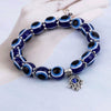 Unisex Geometric Glass And Glaze Beaded Bracelet With Sculpture Design
