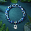 Unisex Geometric Glass And Glaze Beaded Bracelet With Sculpture Design