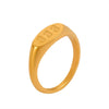 Unisex Geometric Letter Number 316L Stainless Steel Gold Plated Finger Ring