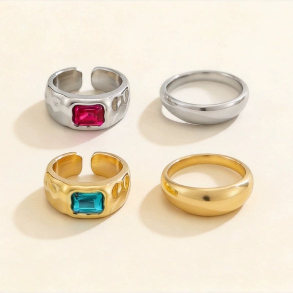 Unisex Geometric Open Toe Ring With Colored Rhinestone Detail Curved Round Alloy Foot Jewelry
