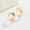 Unisex Geometric Open Toe Ring With Colored Rhinestone Detail Curved Round Alloy Foot Jewelry