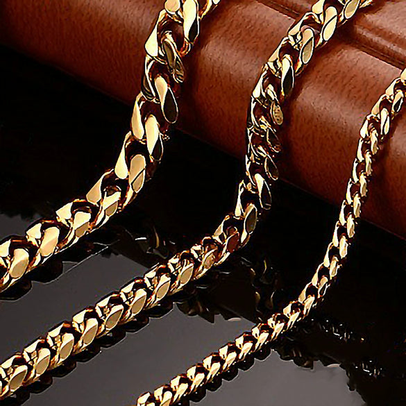Unisex Geometric Original Design Gold Silver Black Stainless Steel Necklace With Fruit Rhombus Patterns And Side Chain Featuring Polish Processing Technology