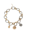 Unisex Geometric Oshaped Interlocking Alloy Necklace With Polished Electroplated Finish And Collarbone Chain