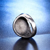 Unisex Geometric Stainless Steel Ring With Oiled Finish Casual Stress Relief Jewelry Accessory