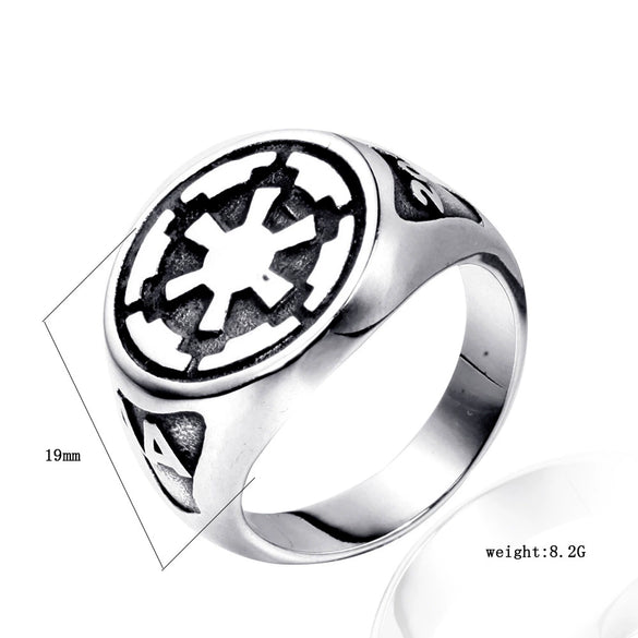 Unisex Geometric Stainless Steel Ring With Oiled Finish Casual Stress Relief Jewelry Accessory