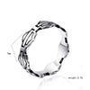 Unisex Geometric Stainless Steel Ring With Oiled Finish For Wholesale Jewelry Collections