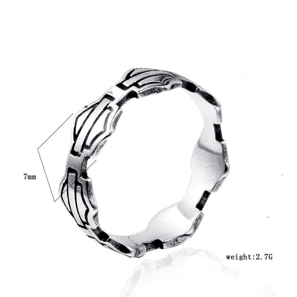Unisex Geometric Stainless Steel Ring With Oiled Finish For Wholesale Jewelry Collections