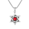 Unisex Geometric Star Pendant Necklace With Electroplated Alloy Pendant And Pearl Chain