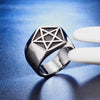 Unisex Geometric Star Ring In Electroplated Titanium Steel With Retro Inspired Style
