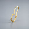 Unisex Geometric Statement Ring In Electroplated Copper With Double Ring Design And Adjustable Open Band