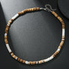 Unisex Geometric Style Coconut Shell And Wooden Beads Necklace With O Word Chain And Electroplating