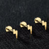 Unisex Geometric Titanium Alloy And Copper Stainless Steel Electroplated Earring And Lip Nail With Star Moon Lightning Pattern