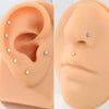 Unisex Geometric Titanium Alloy And Copper Stainless Steel Electroplated Earring And Lip Nail With Star Moon Lightning Pattern