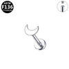 Unisex Geometric Titanium Alloy And Copper Stainless Steel Electroplated Earring And Lip Nail With Star Moon Lightning Pattern