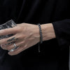 Unisex Geometric Titanium Steel Bracelet With Electroplated Finish Retro Minimalist Personality Jewelry Accessory