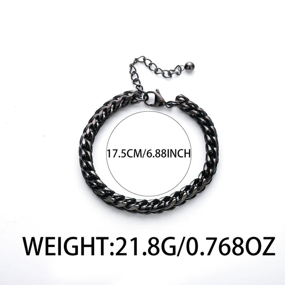 Unisex Geometric Titanium Steel Bracelet With Electroplated Finish Retro Minimalist Personality Jewelry Accessory