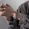 Unisex Geometric Titanium Steel Bracelet With Electroplated Finish Retro Minimalist Personality Jewelry Accessory